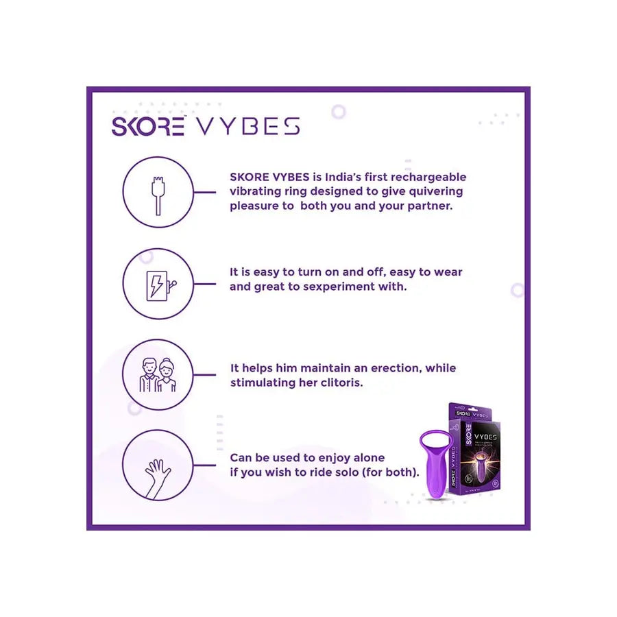 Skore Vybes Rechargeable Vibrate Ring for Him & Her